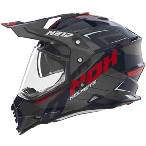 Casque moto Enduro NOX N312 Vapor noir-bleu-rouge