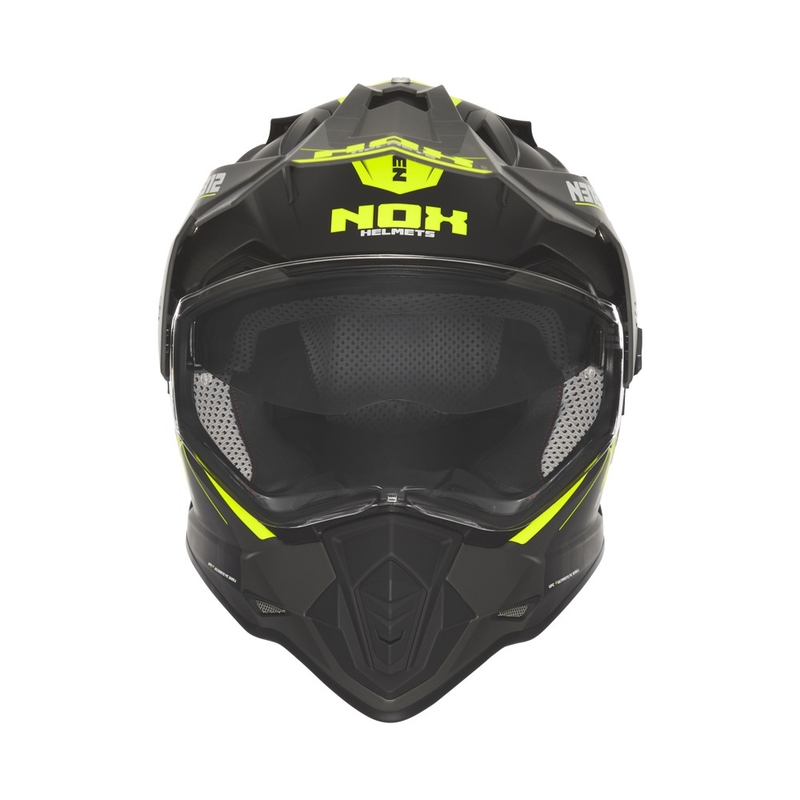 Casque moto Enduro NOX N312 Vapor noir mat-jaune