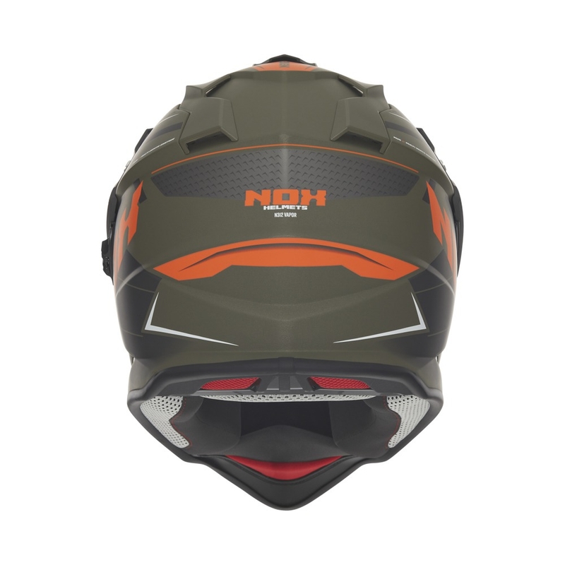 Casque moto Enduro NOX N312 Vapor mat kaki-orange