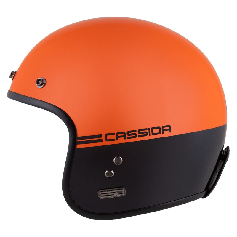 Casque Moto Ouvert Cassida Eso Super Hooligan Noir-Orange Perle