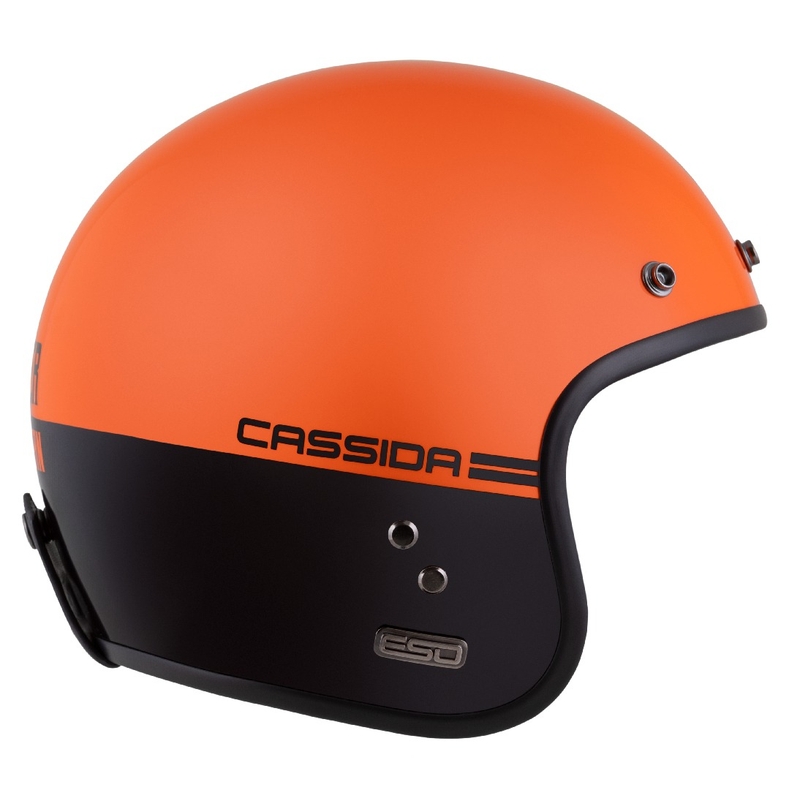 Casque Moto Ouvert Cassida Eso Super Hooligan Noir-Orange Perle