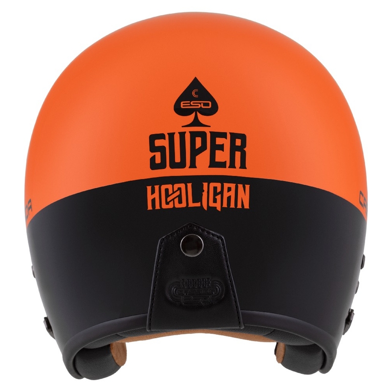 Casque Moto Ouvert Cassida Eso Super Hooligan Noir-Orange Perle