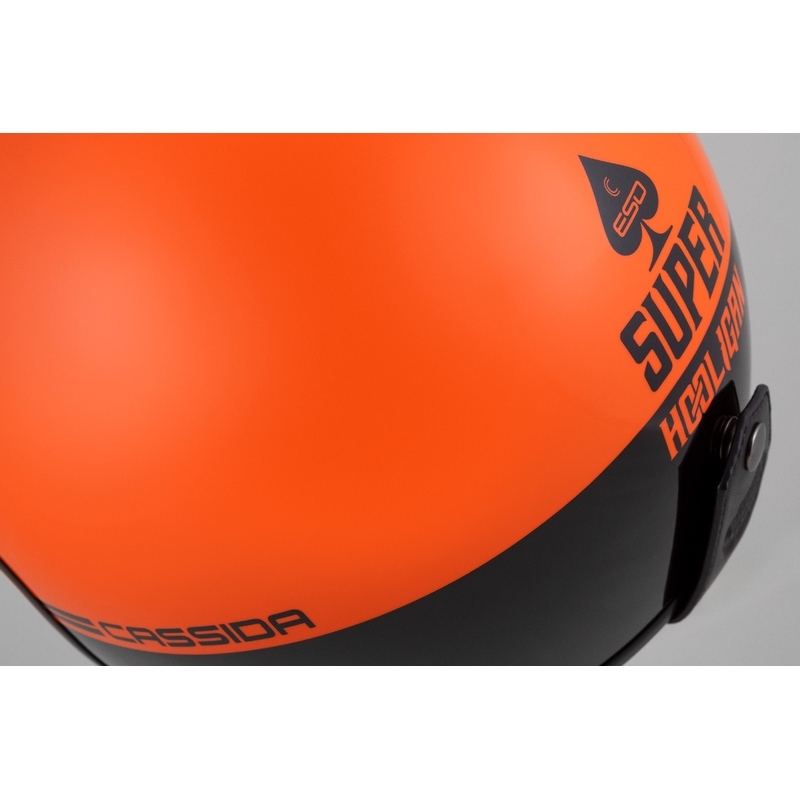 Casque Moto Ouvert Cassida Eso Super Hooligan Noir-Orange Perle