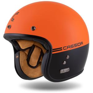 Casque Moto Ouvert Cassida Eso Super Hooligan Noir-Orange Perle