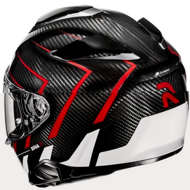 Casque moto intégral HJC RPHA 71 CARBON Cano MC1 noir-rouge-blanc soldes
