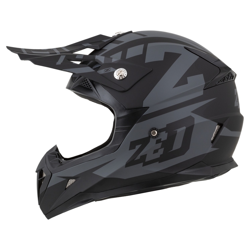 Casque moto moto cross ZED X1.9 Targa gris mat-noir