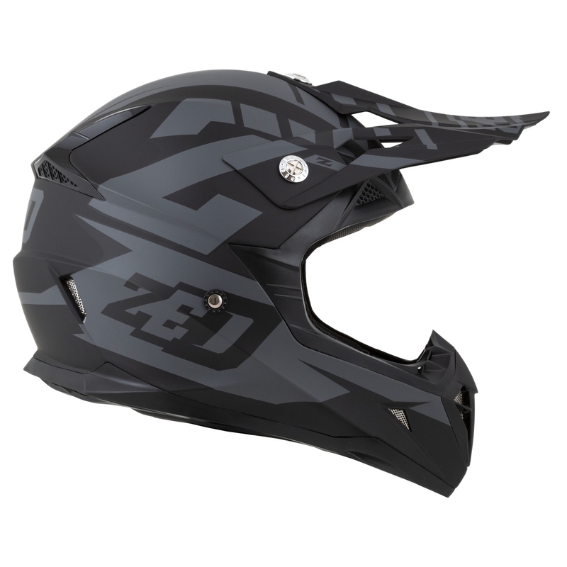 Casque moto moto cross ZED X1.9 Targa gris mat-noir