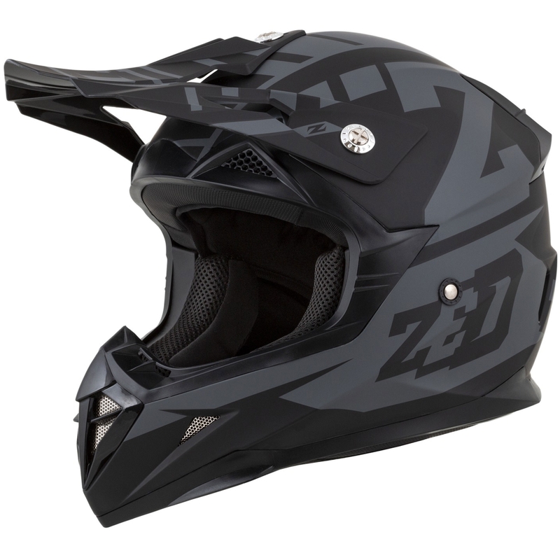 Casque moto moto cross ZED X1.9 Targa gris mat-noir
