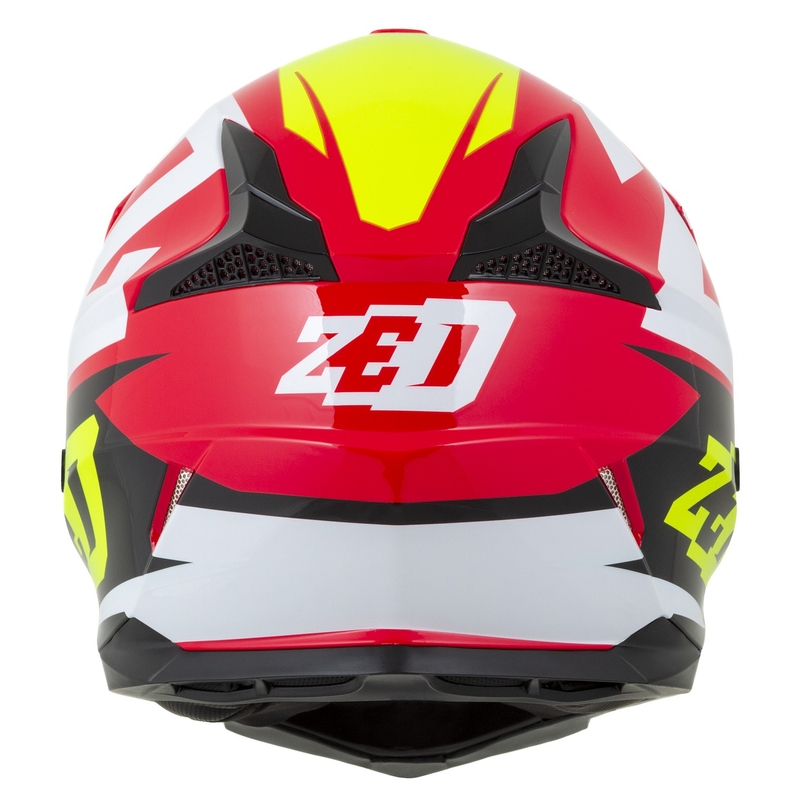 Casque Moto Motocross Enfant ZED X1.9D Targa Rouge-Jaune Fluo-Noir-Blanc