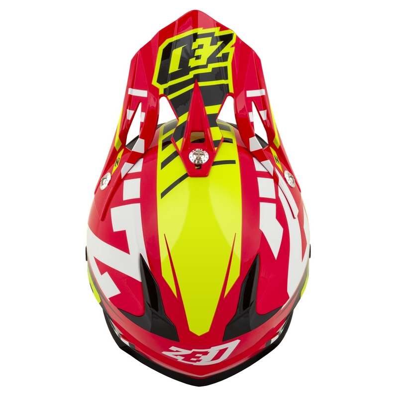 Casque Moto Motocross Enfant ZED X1.9D Targa Rouge-Jaune Fluo-Noir-Blanc