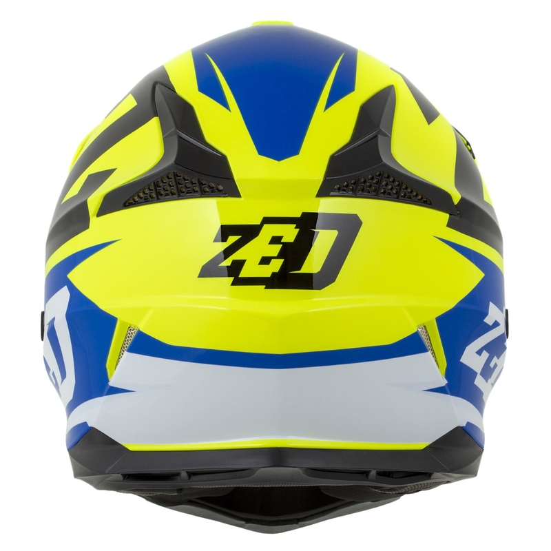 Casque moto cross enfant ZED X1.9D Targa Fluo jaune-bleu-noir-blanc
