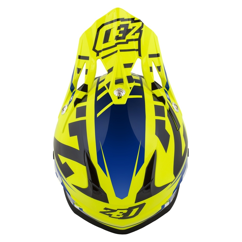 Casque moto cross enfant ZED X1.9D Targa Fluo jaune-bleu-noir-blanc