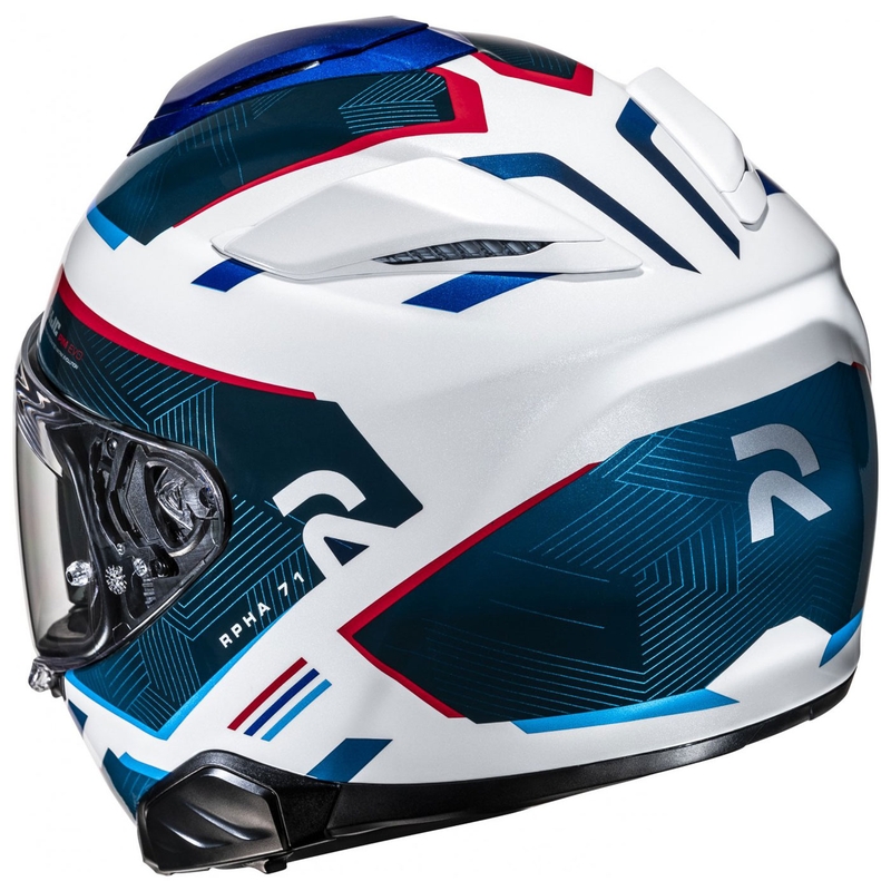 Casque moto intégral HJC RPHA 71 Ellon MC21 blanc-bleu-rouge