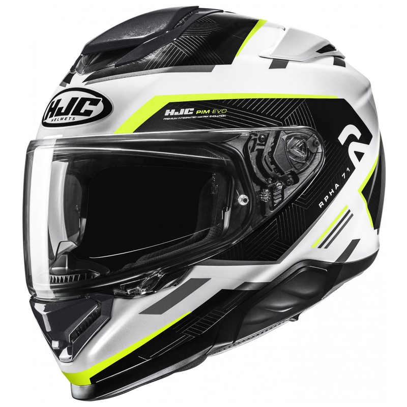 Casque Moto Intégral HJC RPHA 71 Ellon MC3H Blanc-Noir-Jaune Fluo soldes
