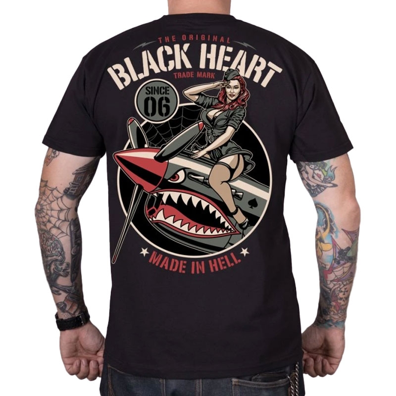 T-shirt Black Heart Air Fighter noir