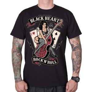 T-shirt Black Heart Bass Pin Up noir