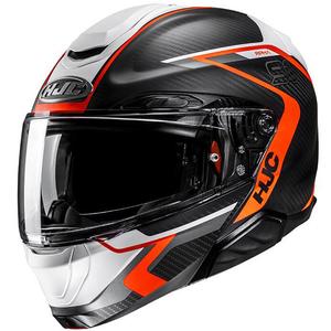 Casque moto modulable HJC RPHA 91 CARBON Lagos MC6HSF noir-gris-orange