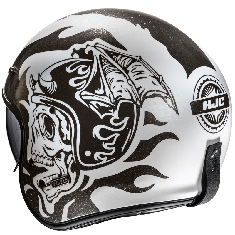 Casque moto ouvert HJC V31 Flame MC5 noir-blanc