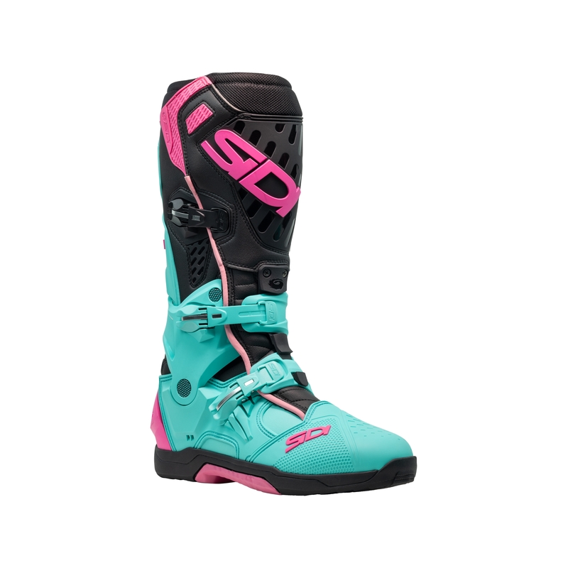 Bottes moto SiDi Crossair menthe-noir-rose