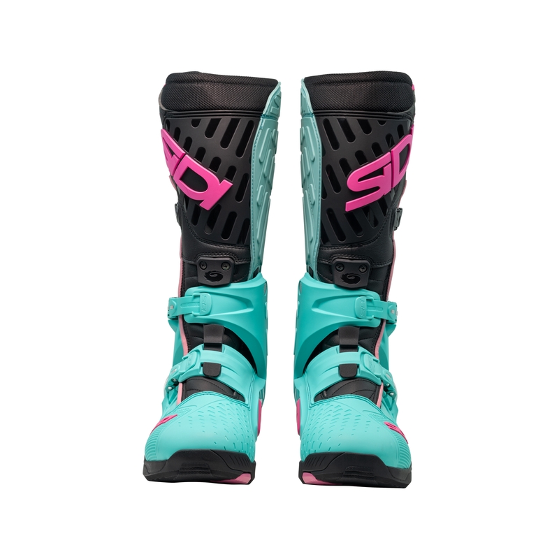 Bottes moto SiDi Crossair menthe-noir-rose