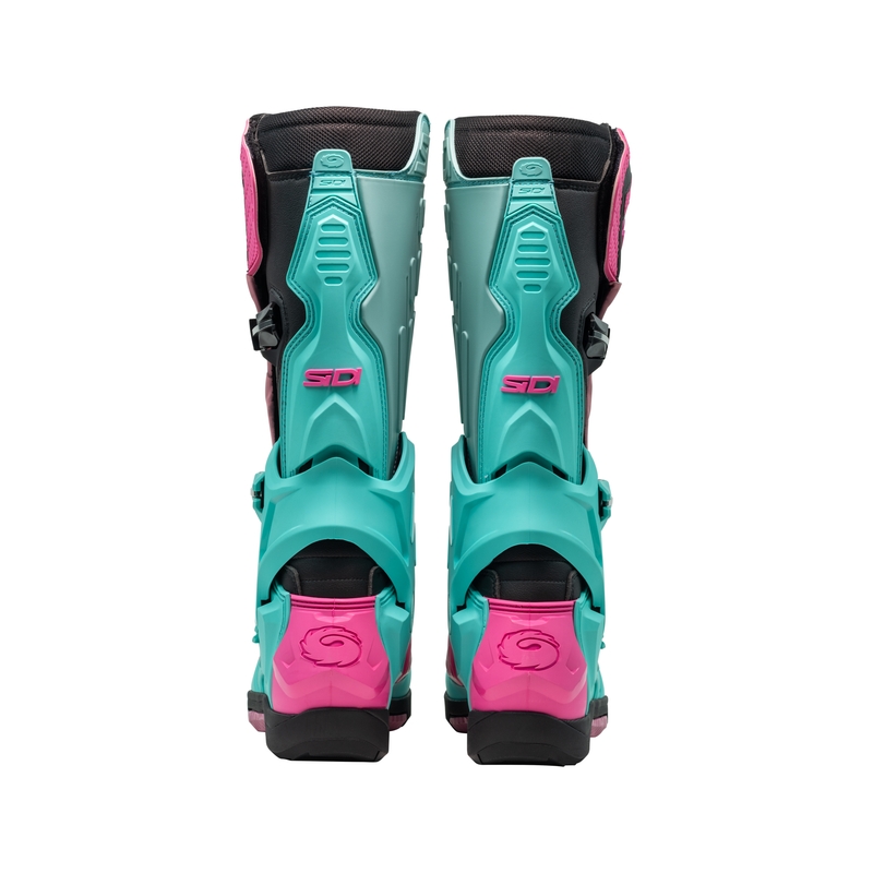 Bottes moto SiDi Crossair menthe-noir-rose