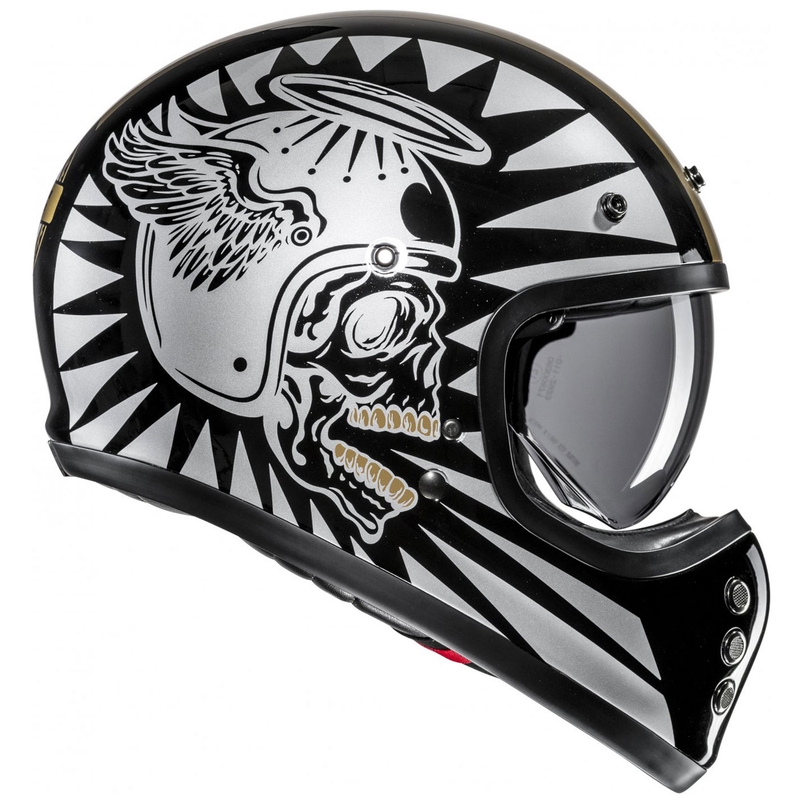 Casque moto intégral HJC V60 Flame MC9 or-noir