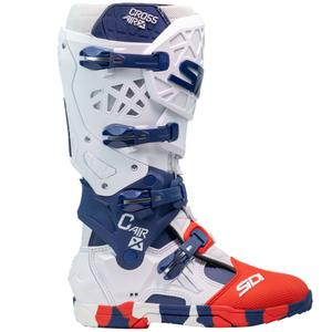 Bottes moto SiDi Crossair X blanc-bleu-rouge