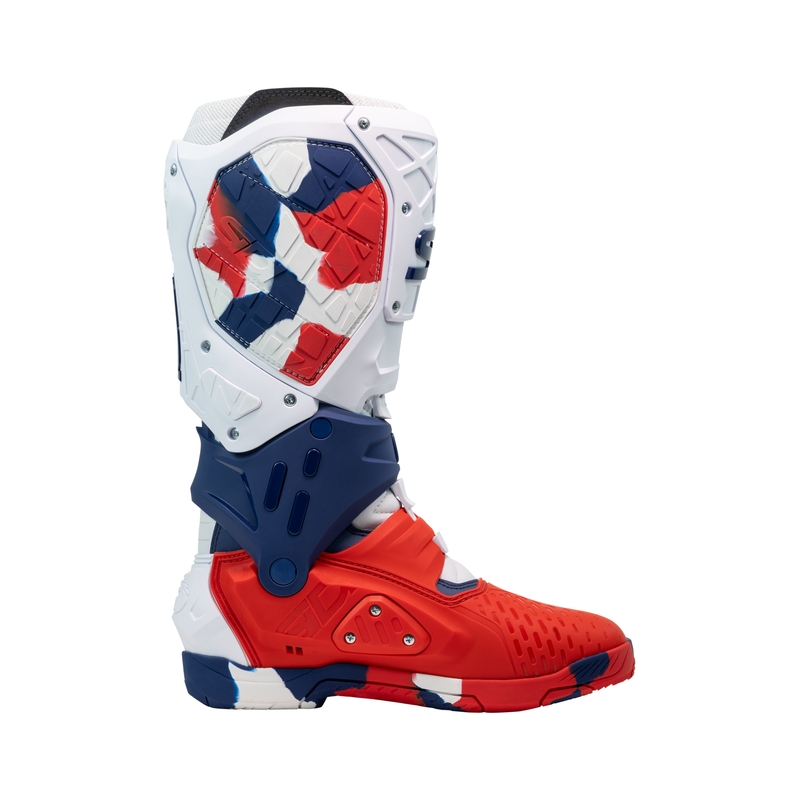 Bottes moto SiDi Crossair X blanc-bleu-rouge