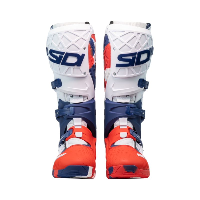 Bottes moto SiDi Crossair X blanc-bleu-rouge