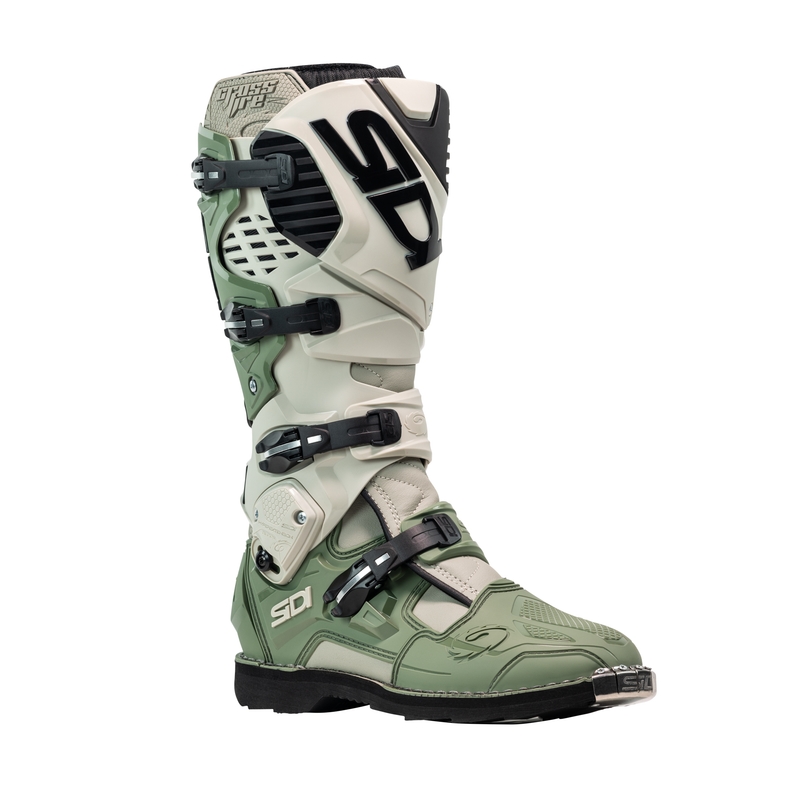 Bottes moto SiDi Crossfire 3 vert-beige