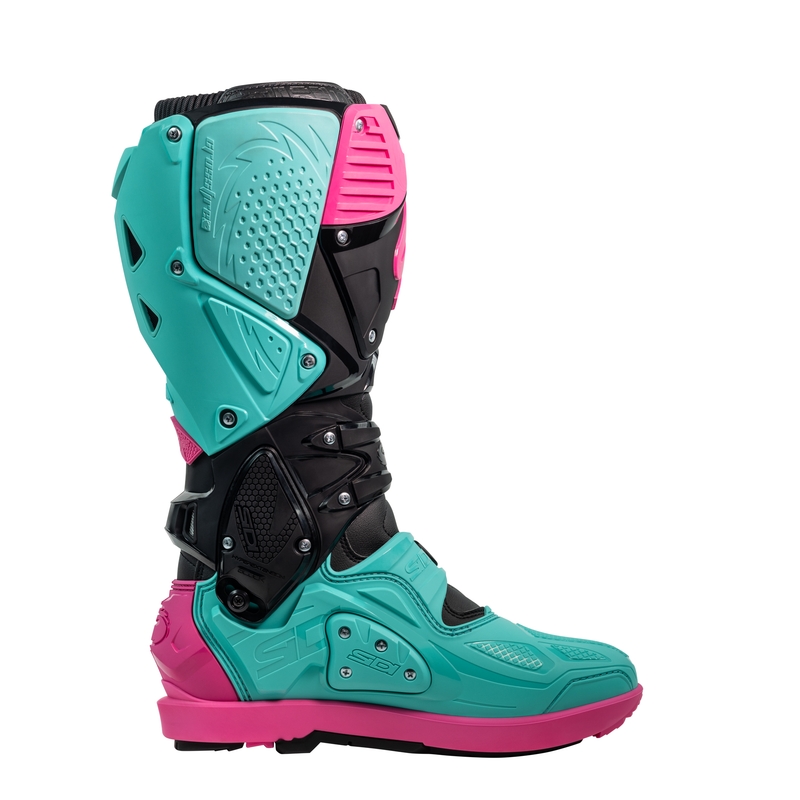 Bottes moto SiDi Crossfire 3 SRS noir-menthe-rose