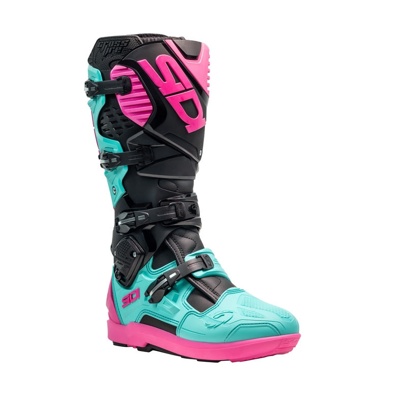 Bottes moto SiDi Crossfire 3 SRS noir-menthe-rose
