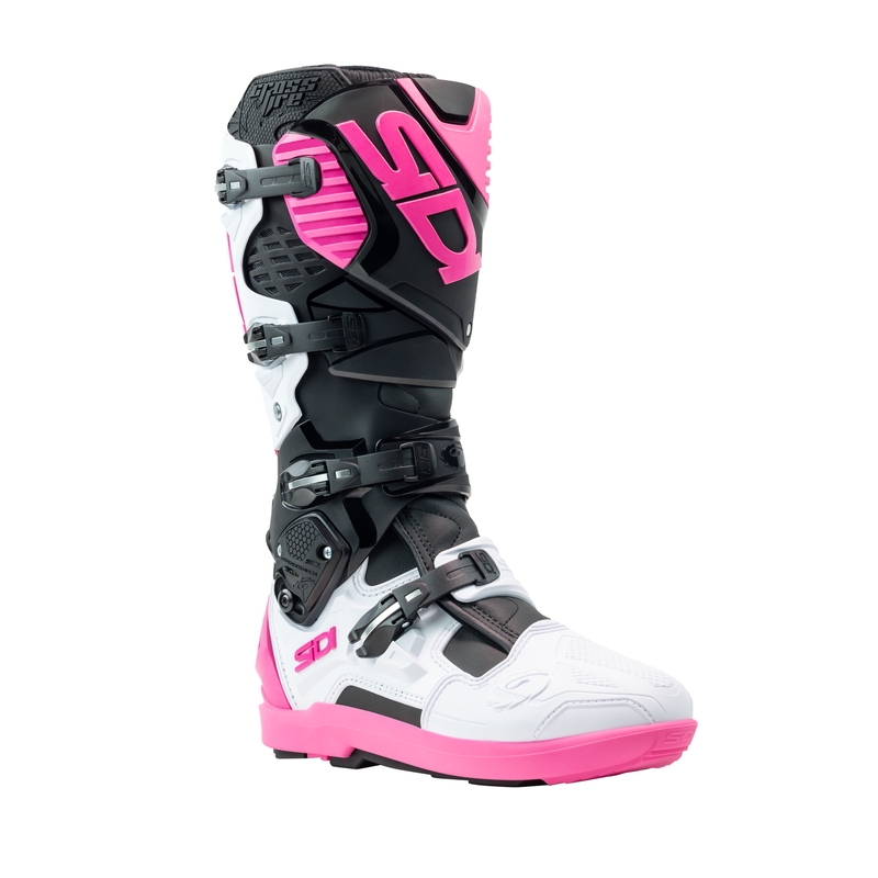 Bottes moto SiDi Crossfire 3 SRS noir-blanc-rose