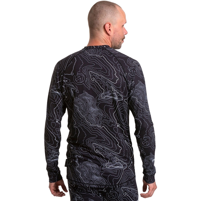 T-shirt thermique homme Meatfly Avery noir-blanc