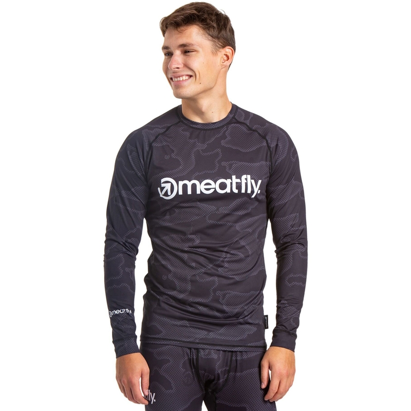 T-shirt thermique homme Meatfly Avery noir-gris