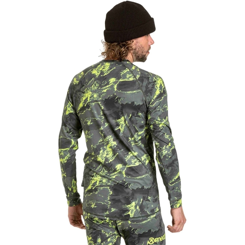 T-shirt thermique homme Meatfly Avery bleu-vert camo