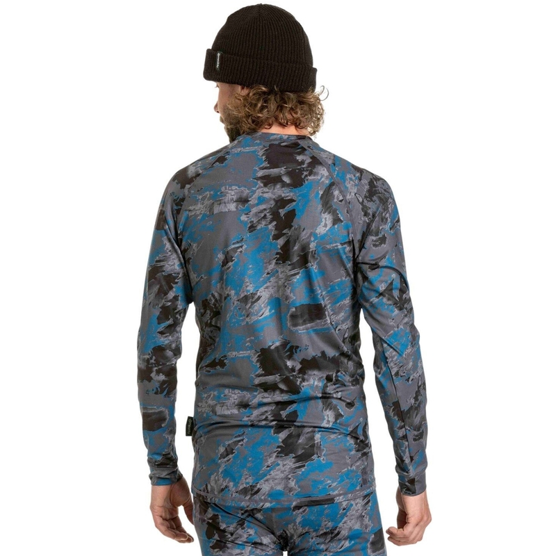 T-shirt thermique homme Meatfly Avery bleu-gris camo