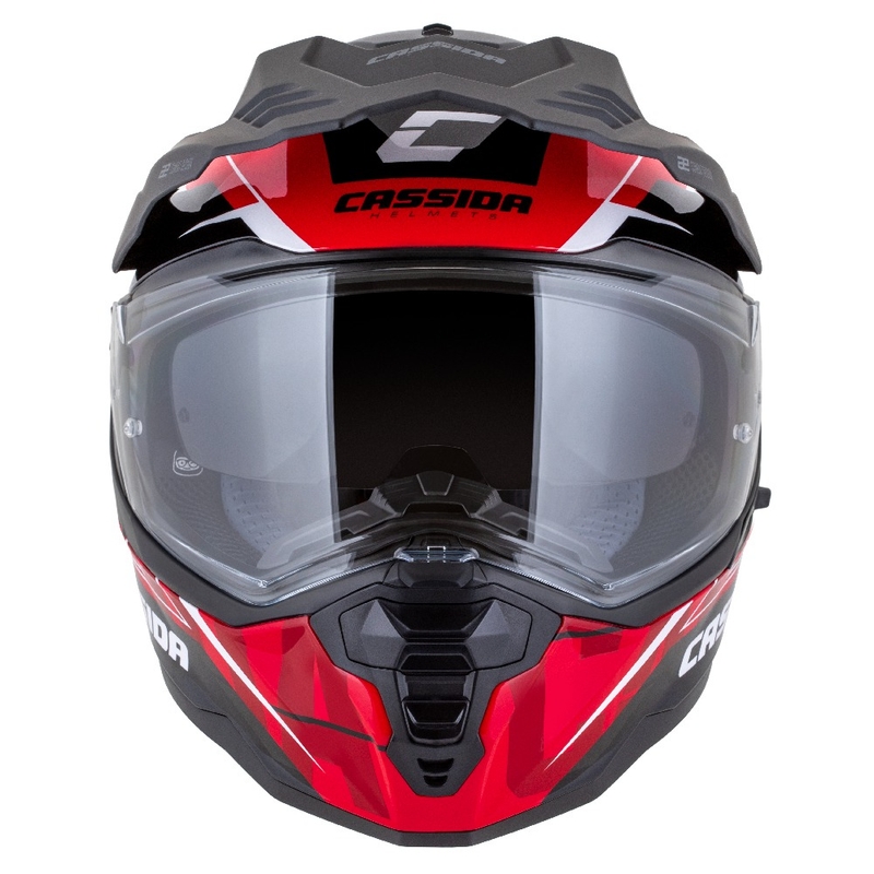 Casque enduro Cassida Road Runner TechniX rouge-noir-blanc-gris