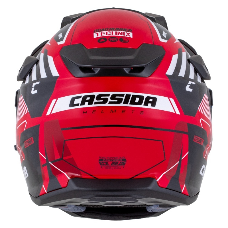 Casque enduro Cassida Road Runner TechniX rouge-noir-blanc-gris