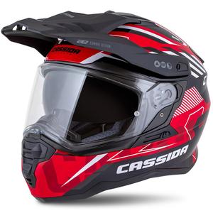Casque enduro Cassida Road Runner TechniX rouge-noir-blanc-gris