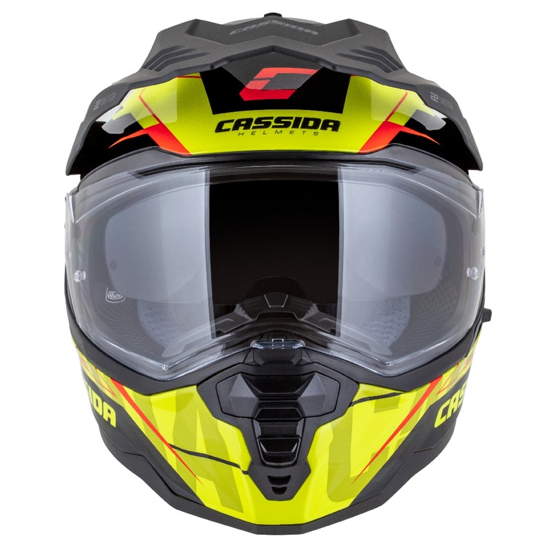 Casque enduro Cassida Road Runner TechniX jaune fluo-noir-orange-gris