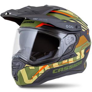 Casque enduro Cassida Road Runner TechniX vert mat-noir-orange-gris