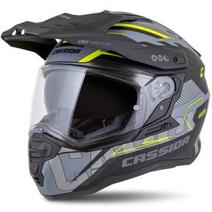 Casque enduro Cassida Road Runner TechniX gris mat-noir-jaune fluo