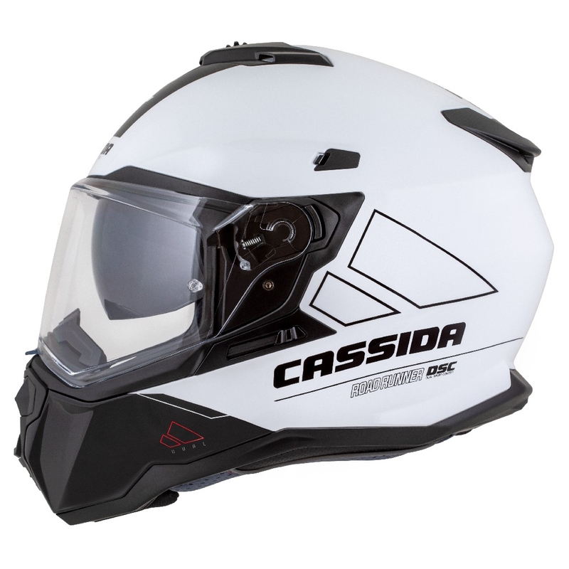 Casque Enduro Cassida Road Runner Dual blanc-noir