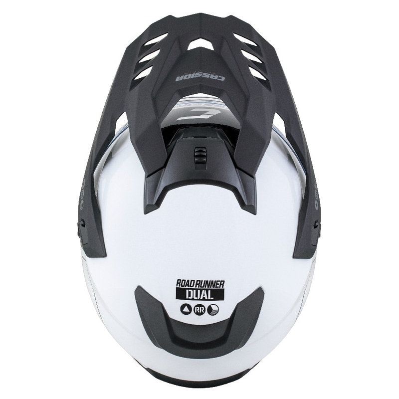 Casque Enduro Cassida Road Runner Dual blanc-noir