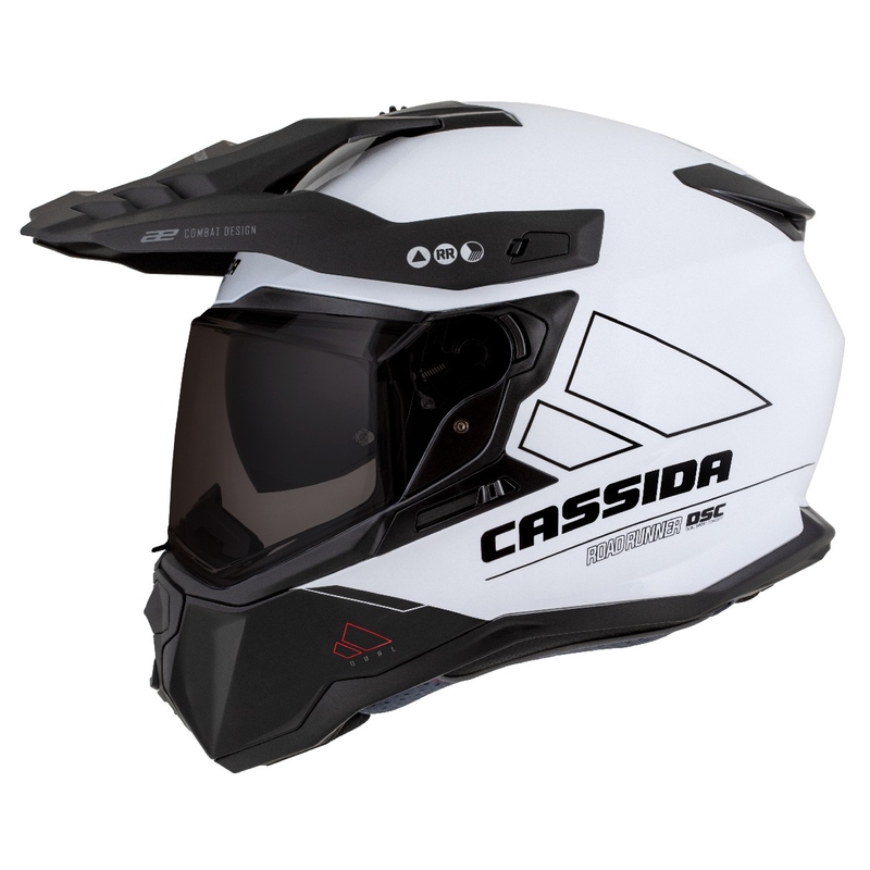 Casque Enduro Cassida Road Runner Dual blanc-noir