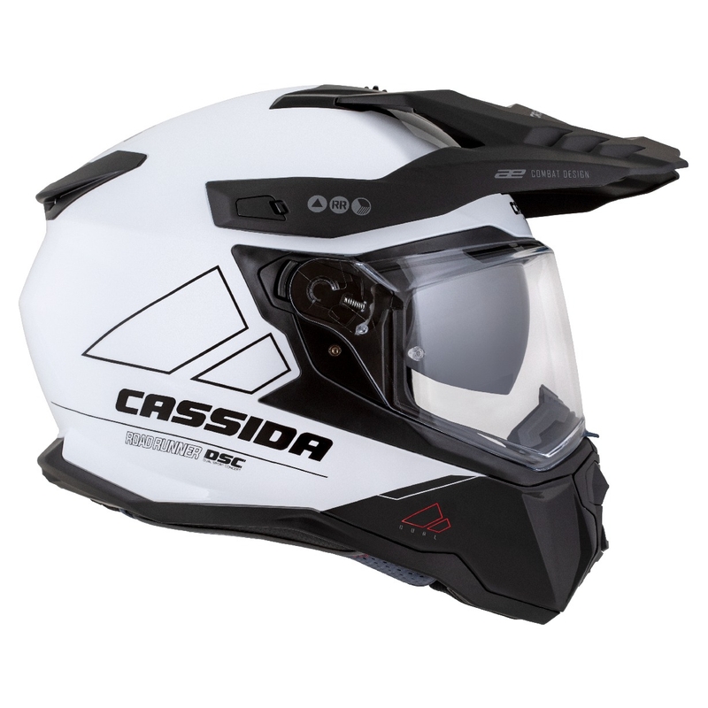 Casque Enduro Cassida Road Runner Dual blanc-noir