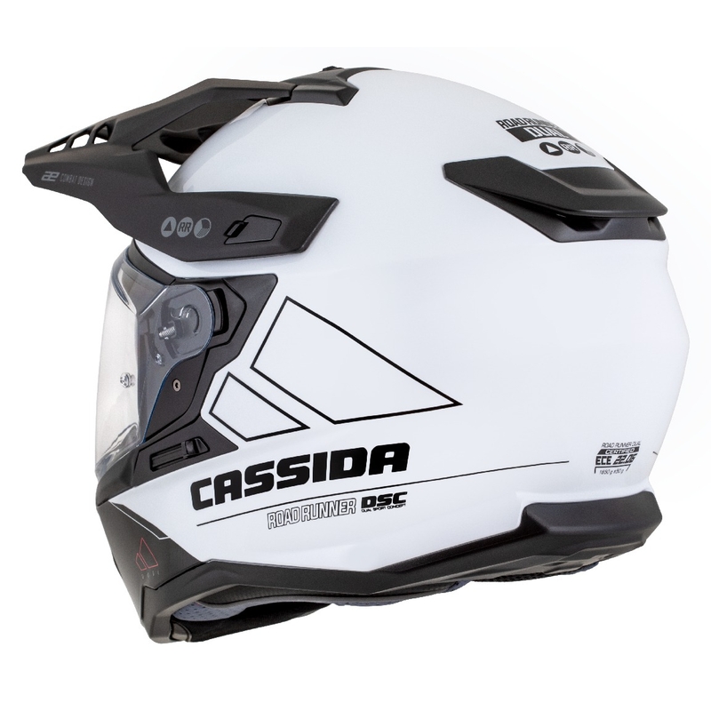 Casque Enduro Cassida Road Runner Dual blanc-noir
