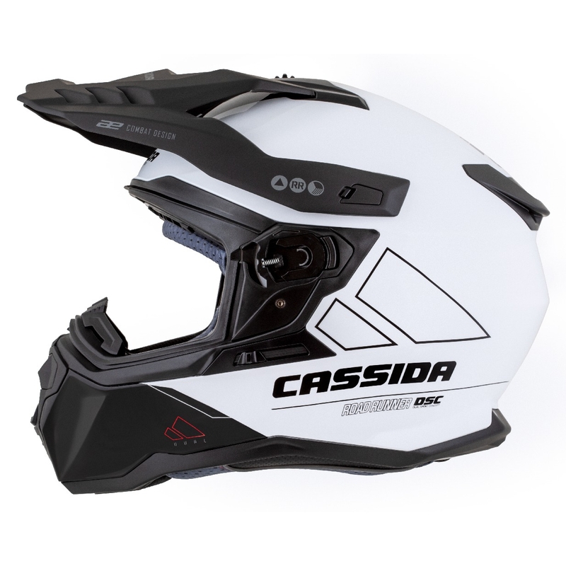 Casque Enduro Cassida Road Runner Dual blanc-noir
