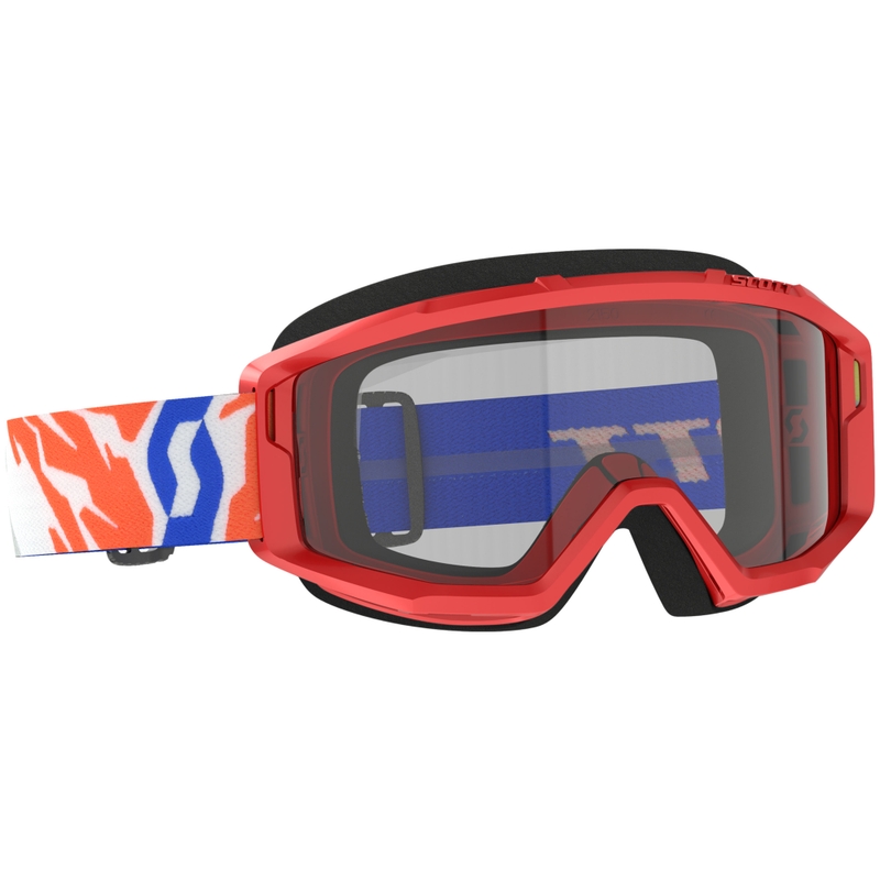 Lunettes de motocross enfant SCOTT Primal Youth rouge avec plexiglas transparent soldes